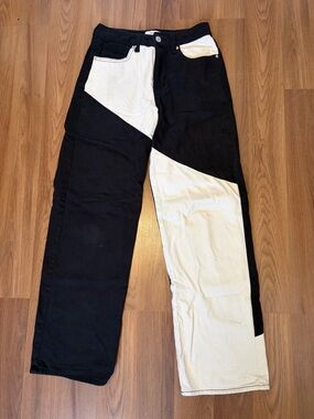 Women’s Two-Tone Black & White Patchwork Pants